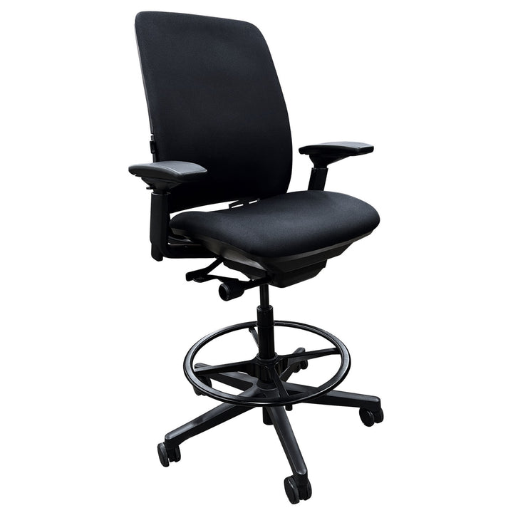 Steelcase Amia Ergonomic Task Arm Stool, Black - Preowned