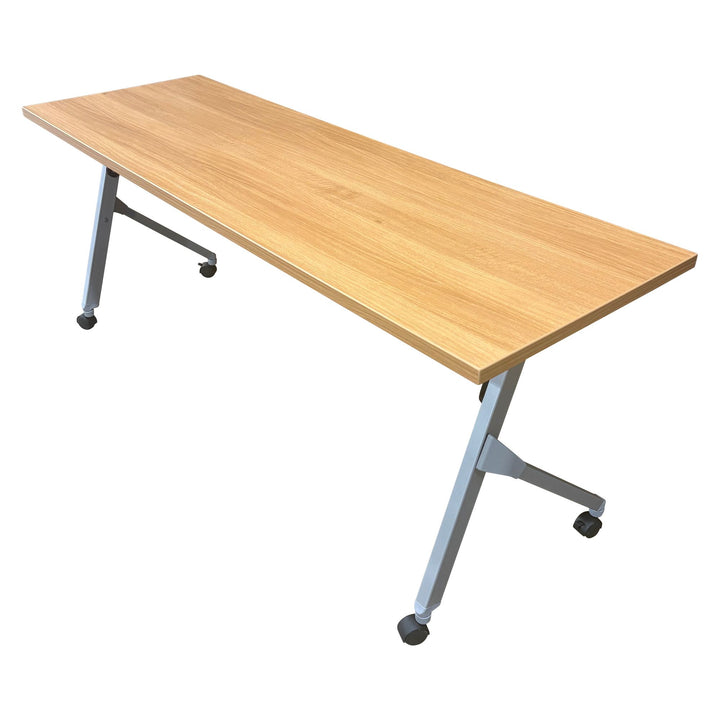 Okamura Flaptor Mobile Training Table, Natural Oak - Preowned