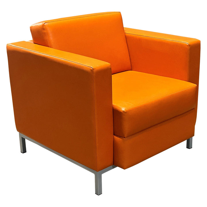 Global Citi Square Single Seat Lounge Sofa, Orange - Preowned