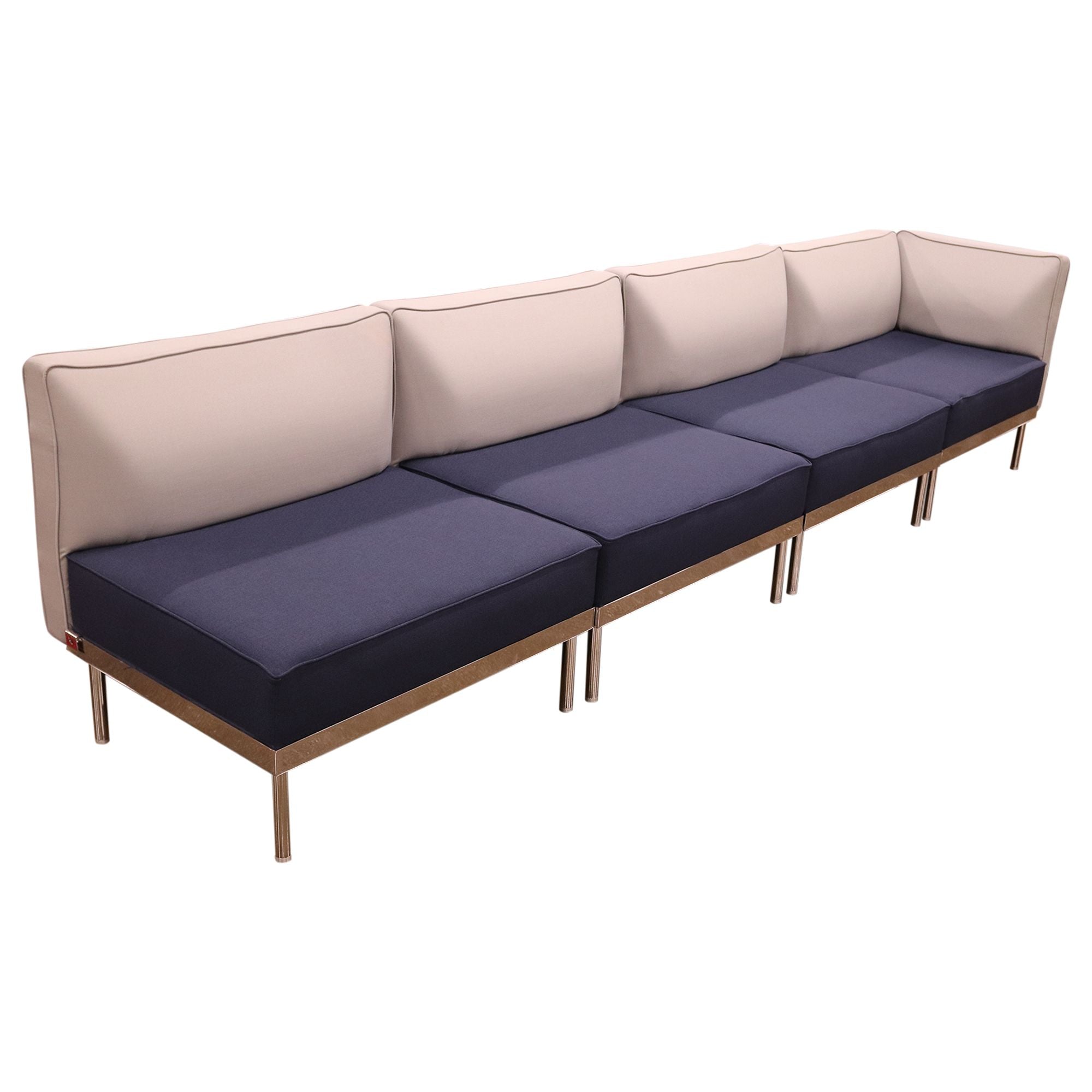 OFS Modular Corner Sectional, Grey and Blue - Preowned