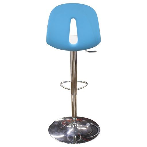 Jane Hamley Wells Gotham T-SG Swivel Chair White/Blue Back with Chrome Base - New CLOSEOUT