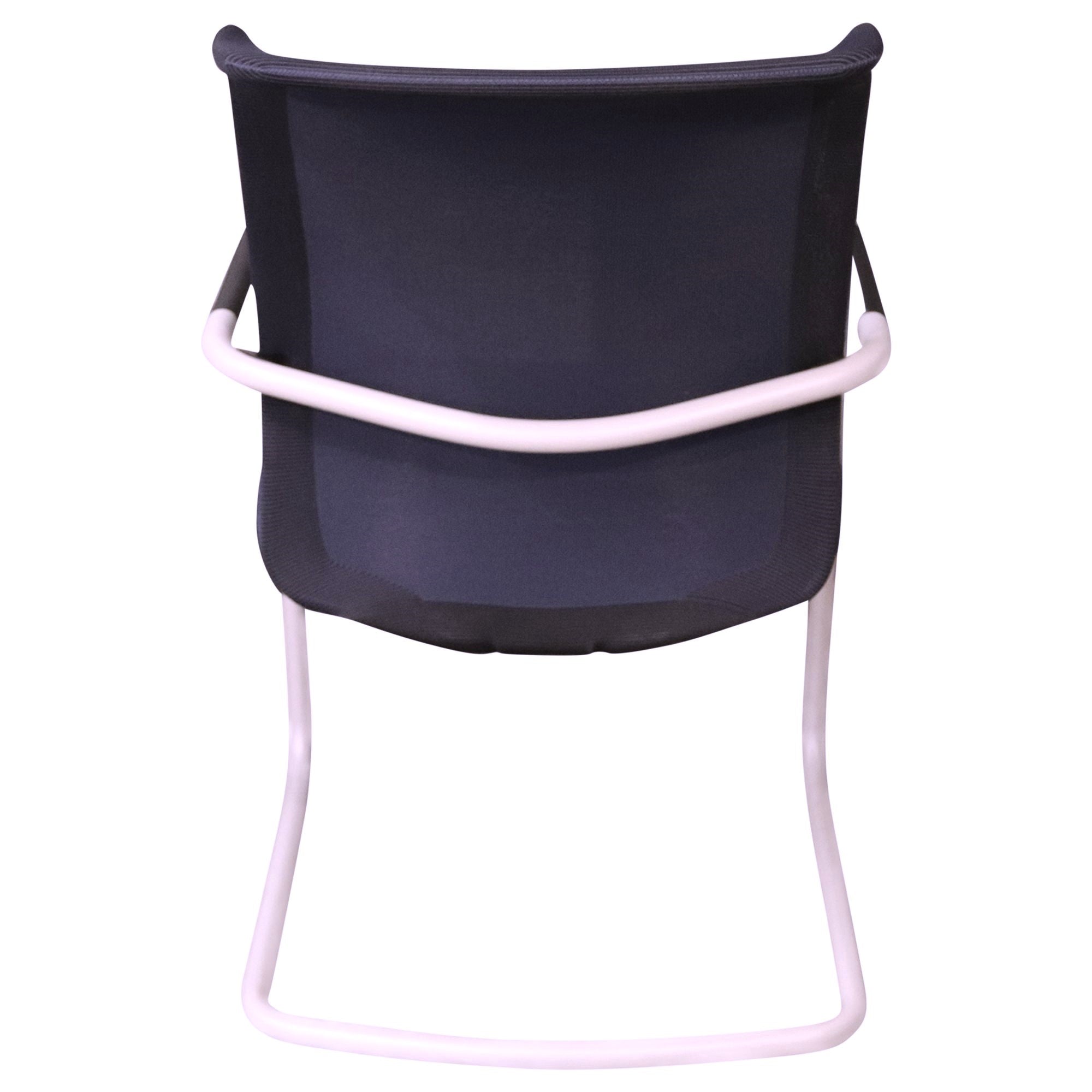 Nienkamper Sled Base Side Chair, Midnight Blue Striped Mesh - Preowned