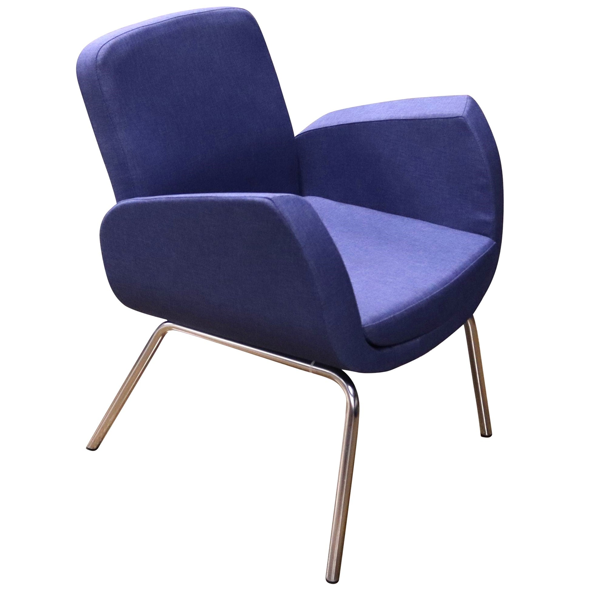 Kate Medium Back Armchair by Global, Blue - Preowned