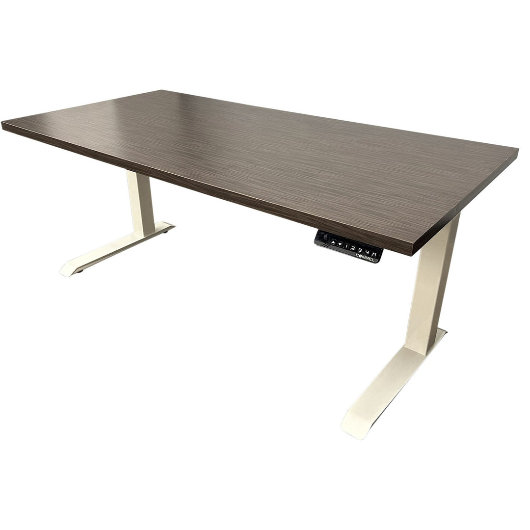 Compel Hilo Height Adjustable Desk, Walnut - Preowned