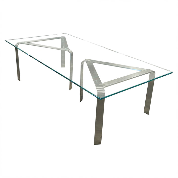 Modern Glass Table w/Chrome Base - Preowned