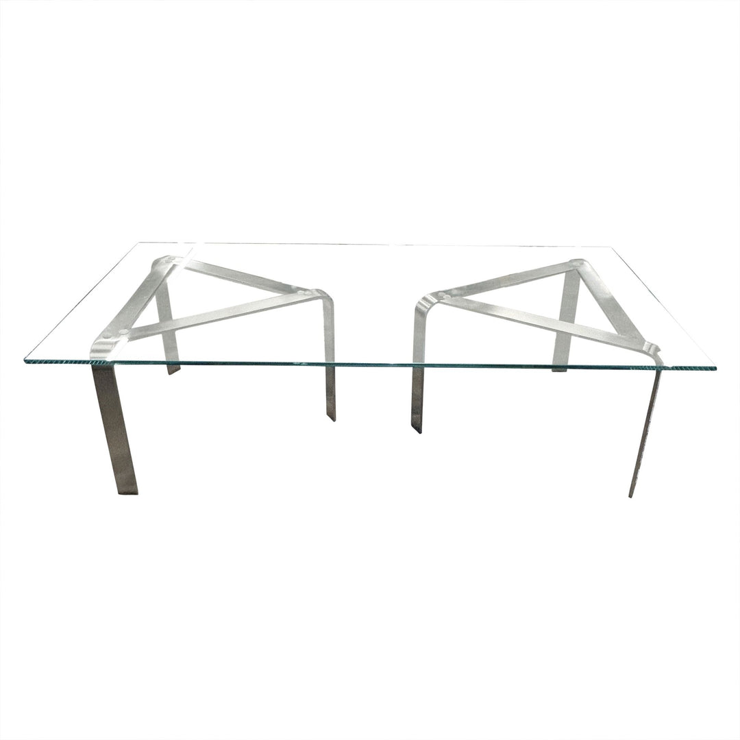 Modern Glass Table w/Chrome Base - Preowned