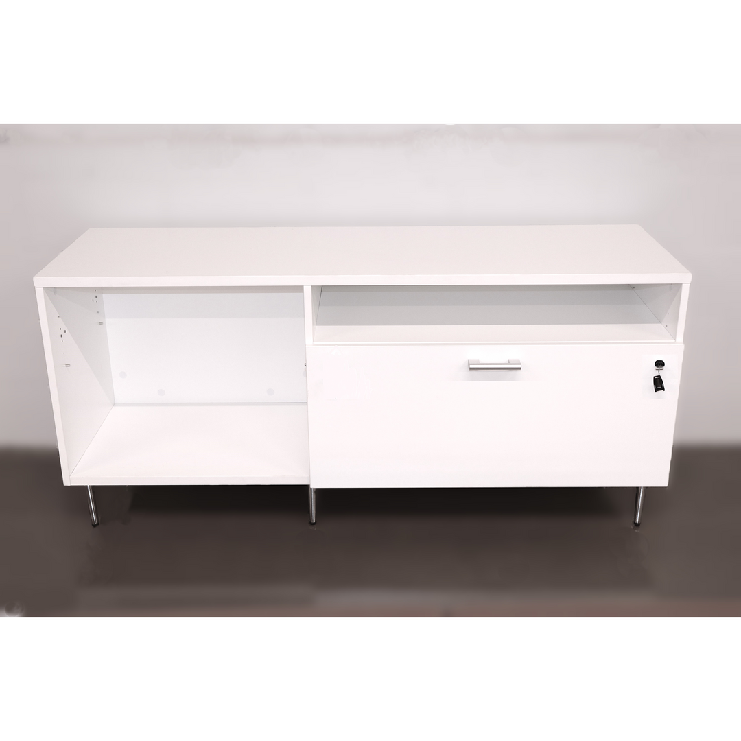 Compel Pivit Low Credenza, White - Preowned