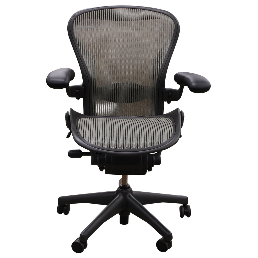 Herman Miller Aeron Size A Task Chair, Fully Functional Arms, Grey - Preowned