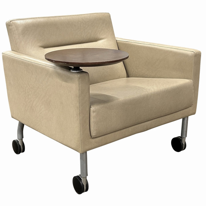 Coalesse Sidewalk Lowback Lounge Mobile Chair, Beige - Preowned