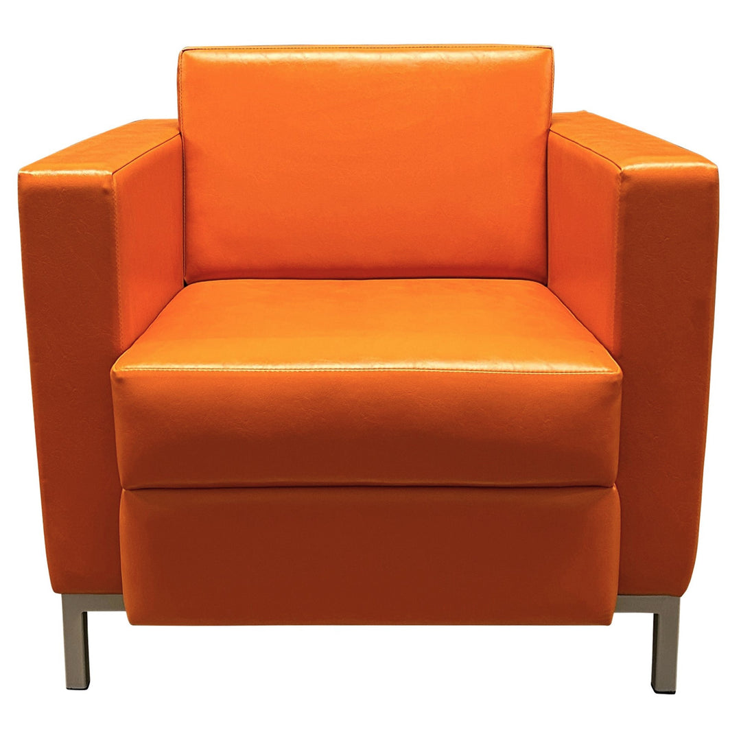 Global Citi Square Single Seat Lounge Sofa, Orange - Preowned