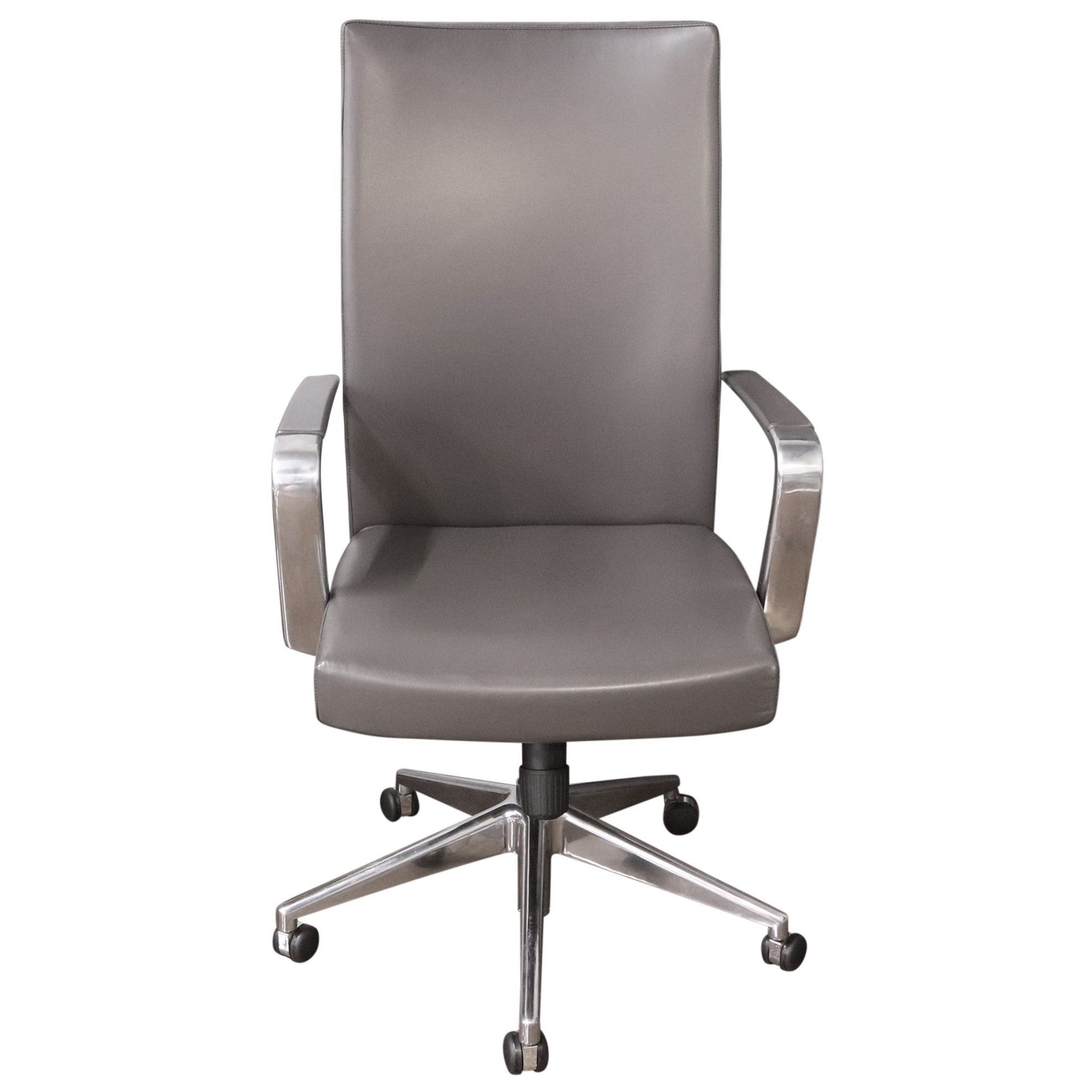 HBF Cadre High Back Swivel Tilt Conference Chair, Slate Grey - Preowned