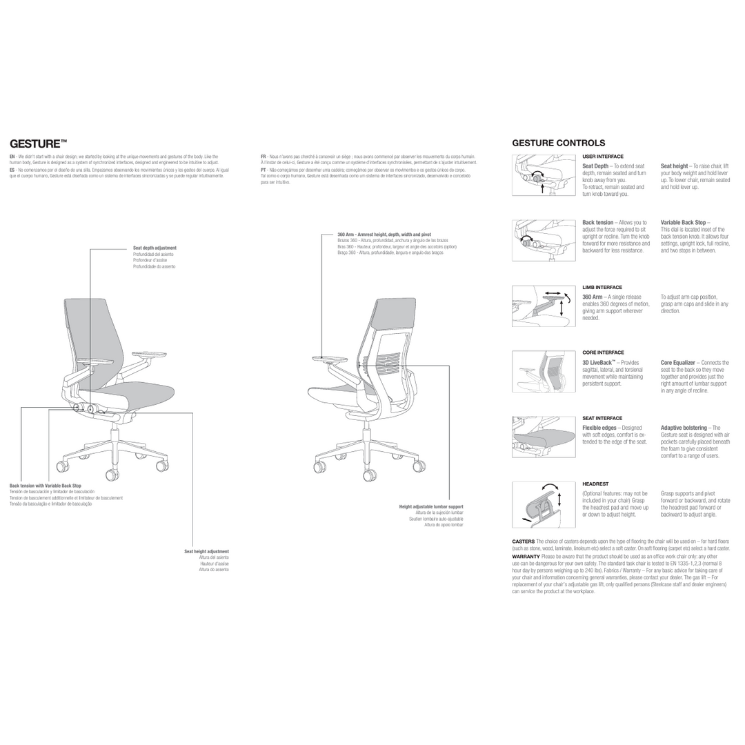 Steelcase Gesture Ergonomic Task Chair, Black - Preowned