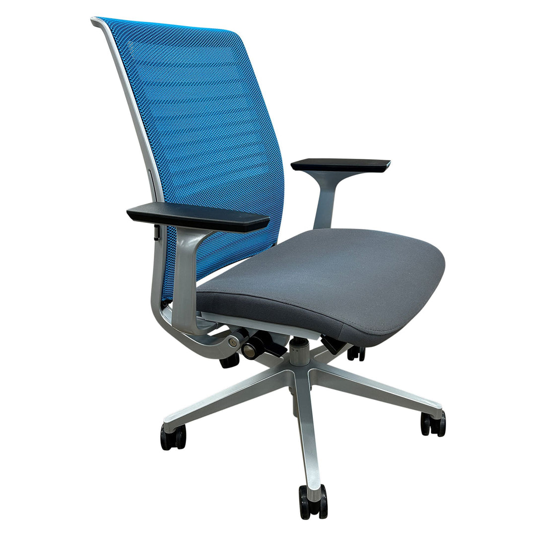 Steelcase Think V2 Fixed Arms Ergonomic Task Chair, Blue - Preowned