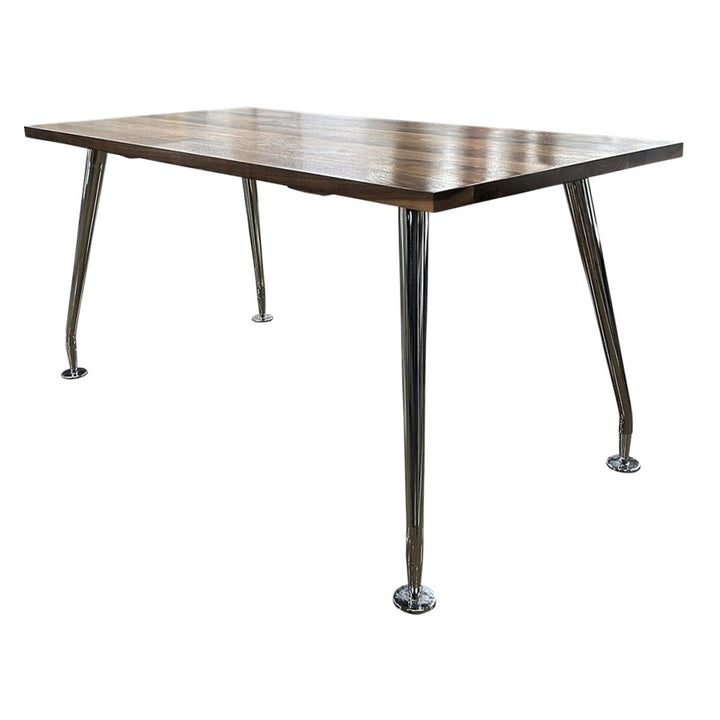 Room & Board Butcher Block 60" x 30" Chrome Angle Leg Desk, Brown Maple Top - Preowned
