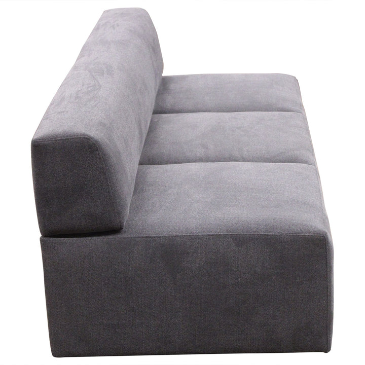 3 Seat Armless Modular Sofa, Grey - Preowned
