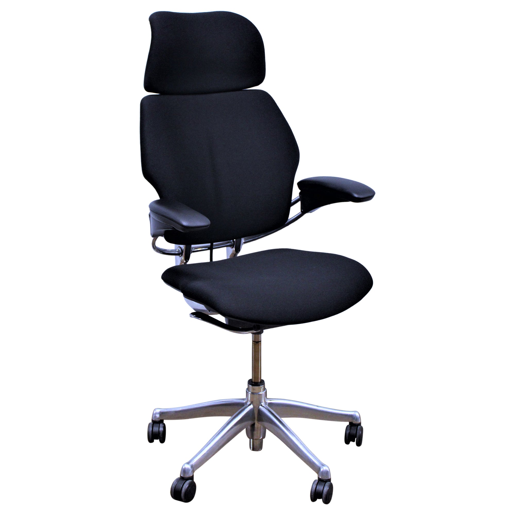 Humanscale Freedom Task Chair w/Headrest, Chrome Base, Black - Preowned