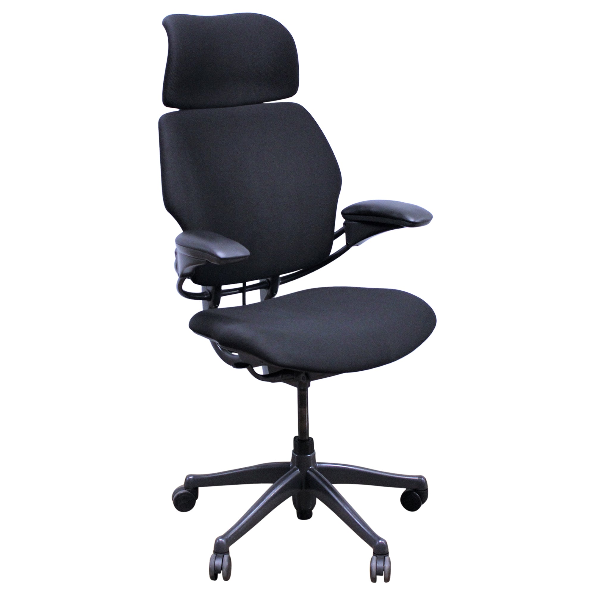 Humanscale Freedom Task Chair w/Headrest, Aluminum Base, Black - Preowned