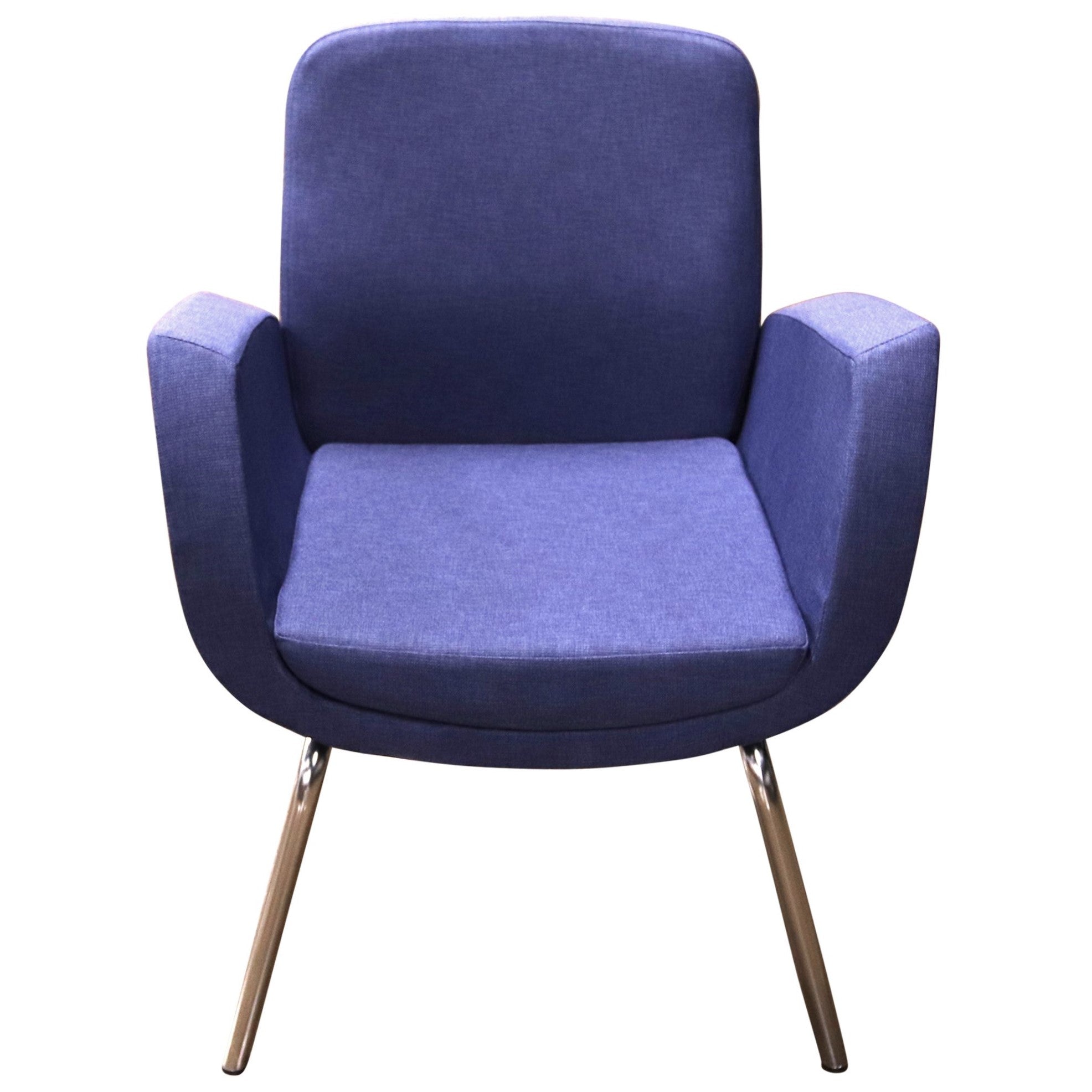 Kate Medium Back Armchair by Global, Blue - Preowned