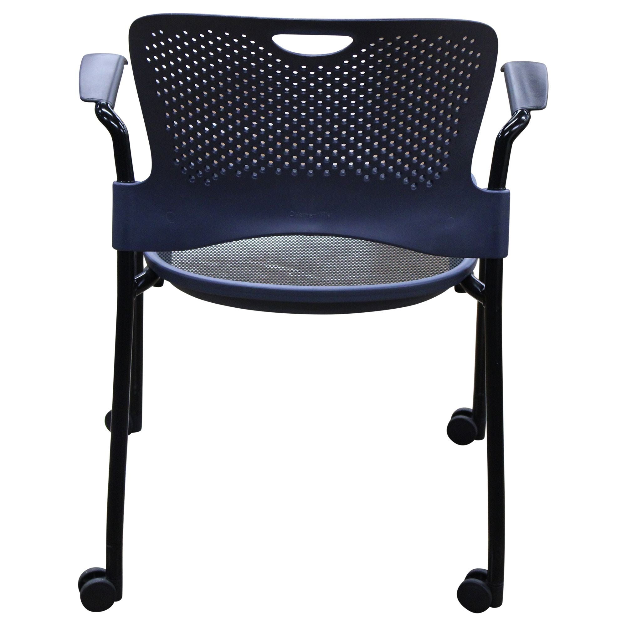 Herman Miller Caper Side Chair w/Casters, Navy Blue -  Preowned