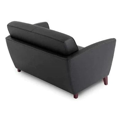 Compel Levengo 2 Seat Sofa, Leather Jet Black, New - CLOSEOUT