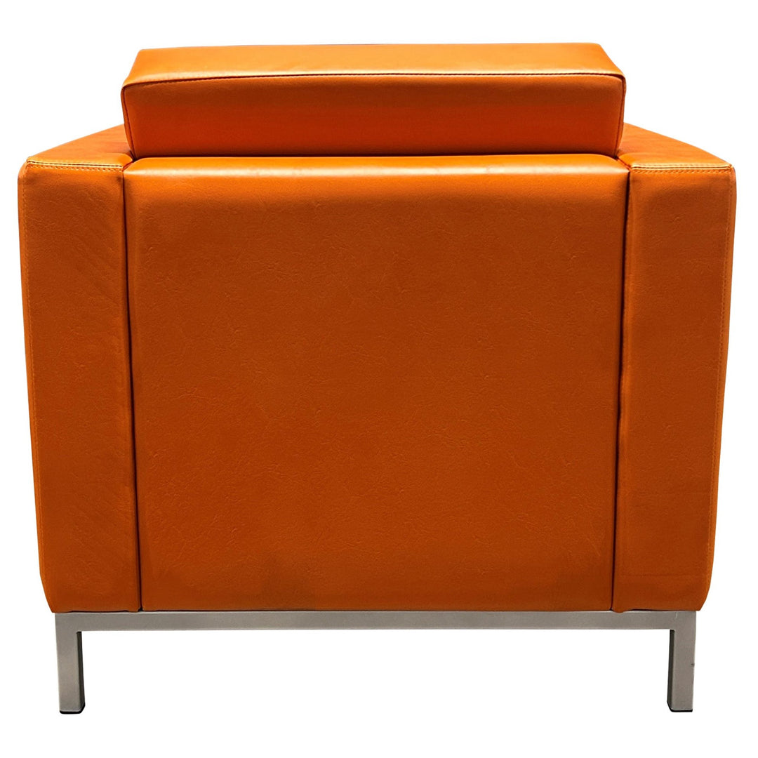 Global Citi Square Single Seat Lounge Sofa, Orange - Preowned