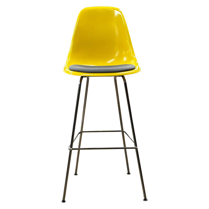 Herman Miller Eames Molded Plastic Stool with Seat Pad, Yellow - Preowned