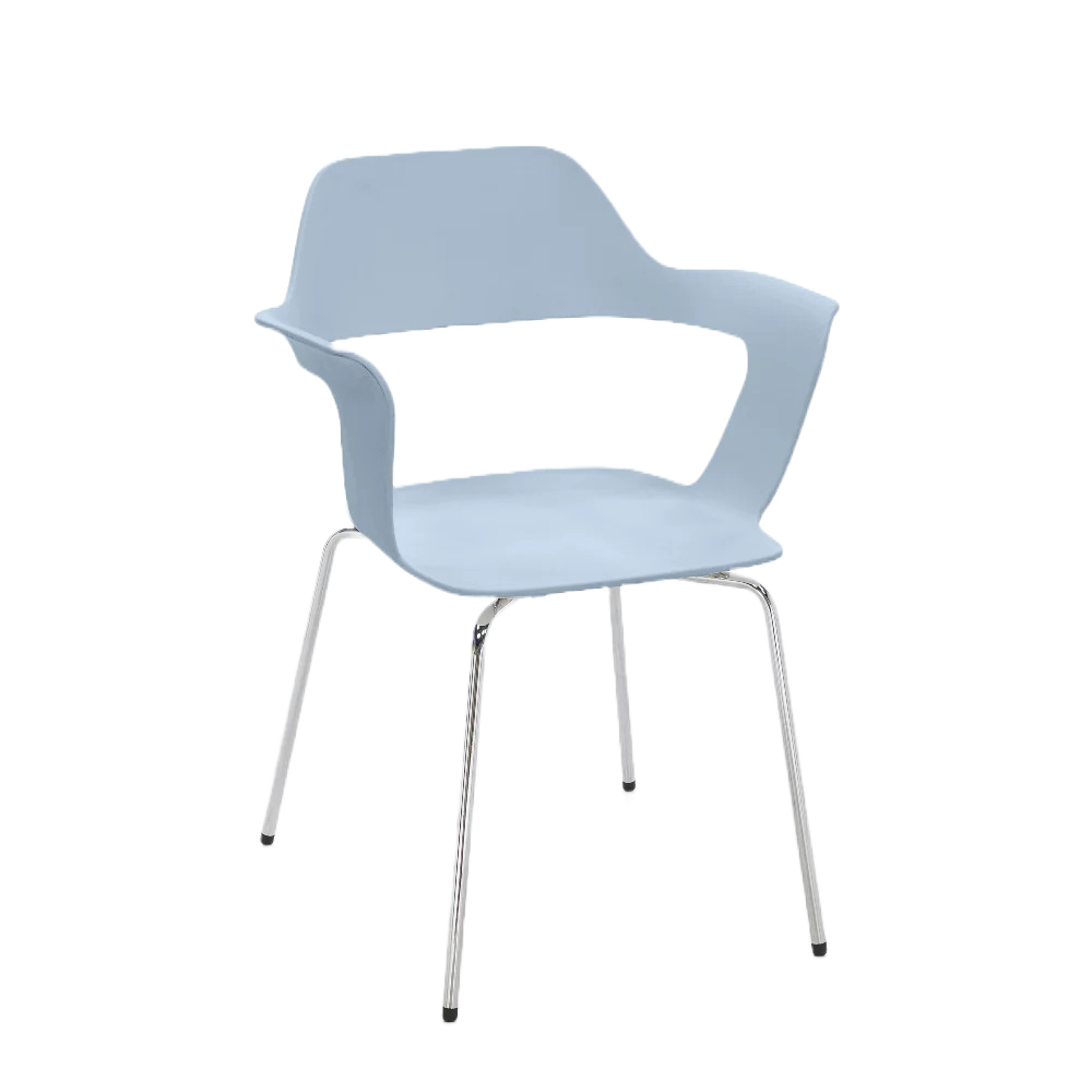 Compel Bardot Poly Shell Stacking Chair, Blue