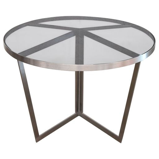 Jane Hamley Wells Round Glass Table For Cake Sectional - New CLOSEOUT