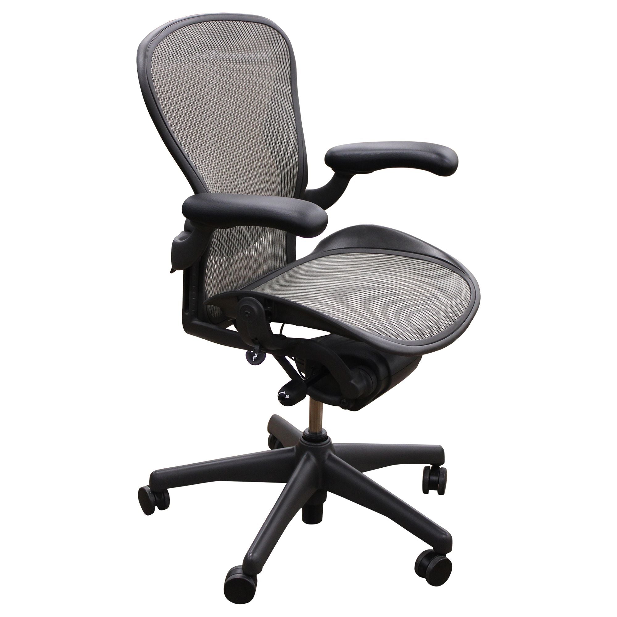 Herman Miller Aeron Size B Task Chair, Fully Functional Arms, Grey - Preowned