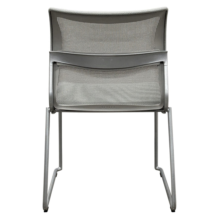 Stylex Zephyr Armless Stacking Chair, Platinum - Preowned