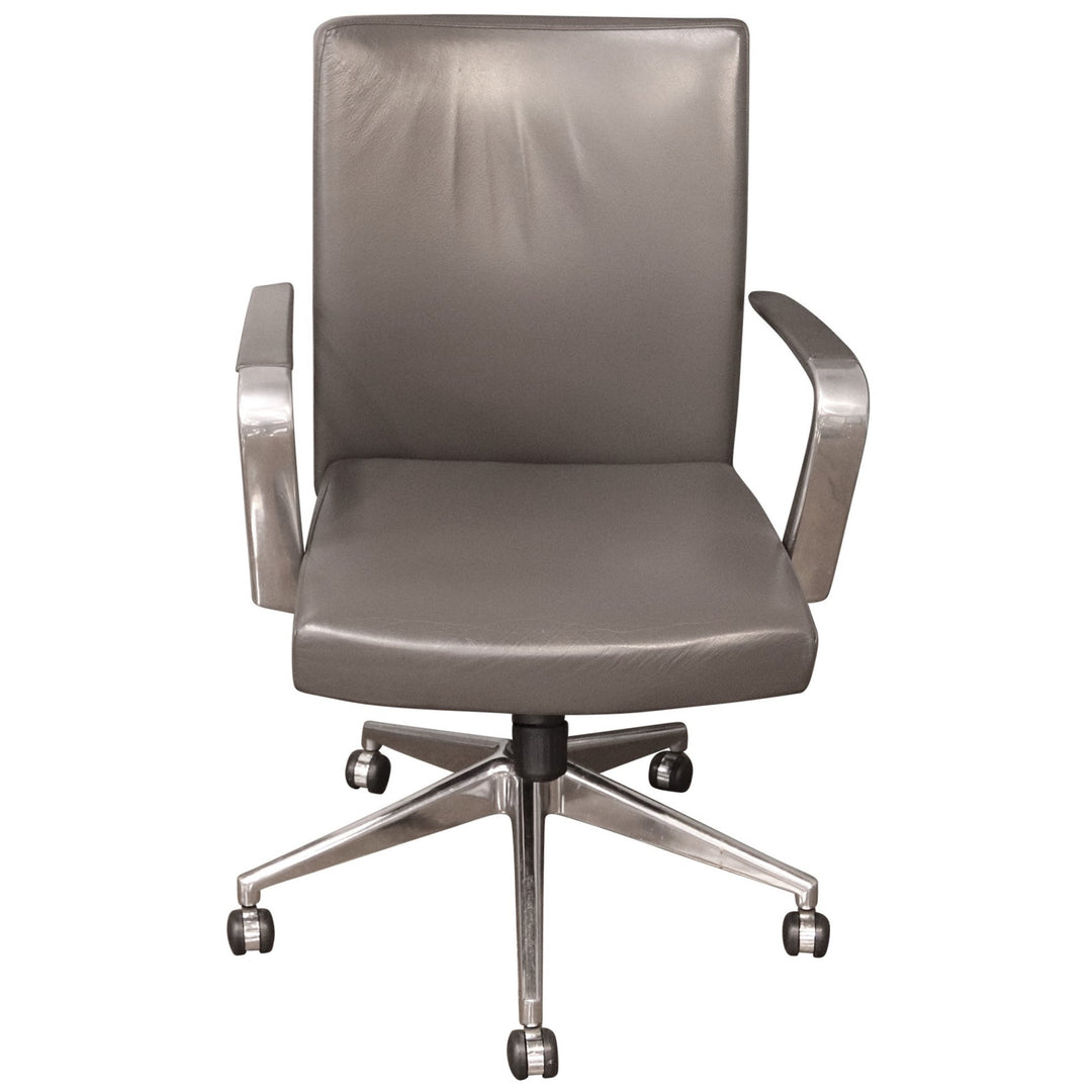 HBF Low Back Swivel Tilt Conference Chair, Slate Grey - Preowned