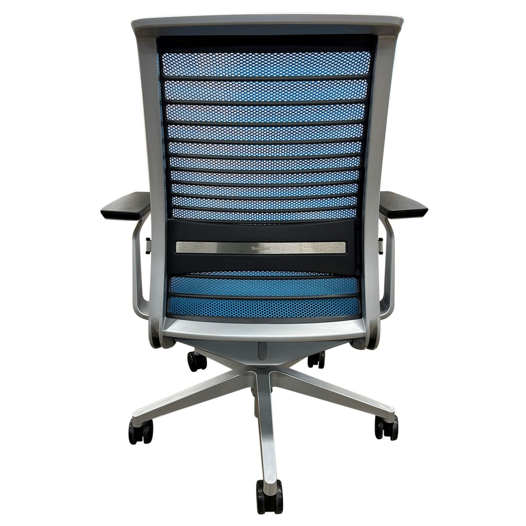 Steelcase Think V2 Fixed Arms Ergonomic Task Chair, Blue - Preowned