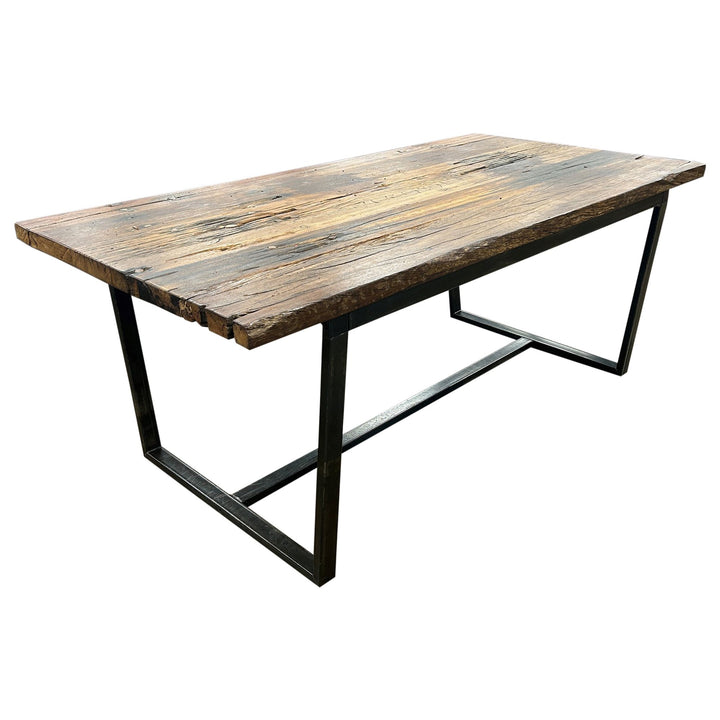 Steel Frame Solid Wood Conference Table - Preowned