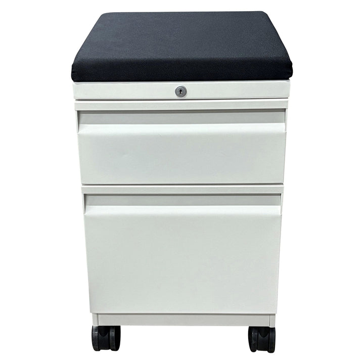 Teknion Mobile Box/File Pedestal w/ Cushion, White - Preowned