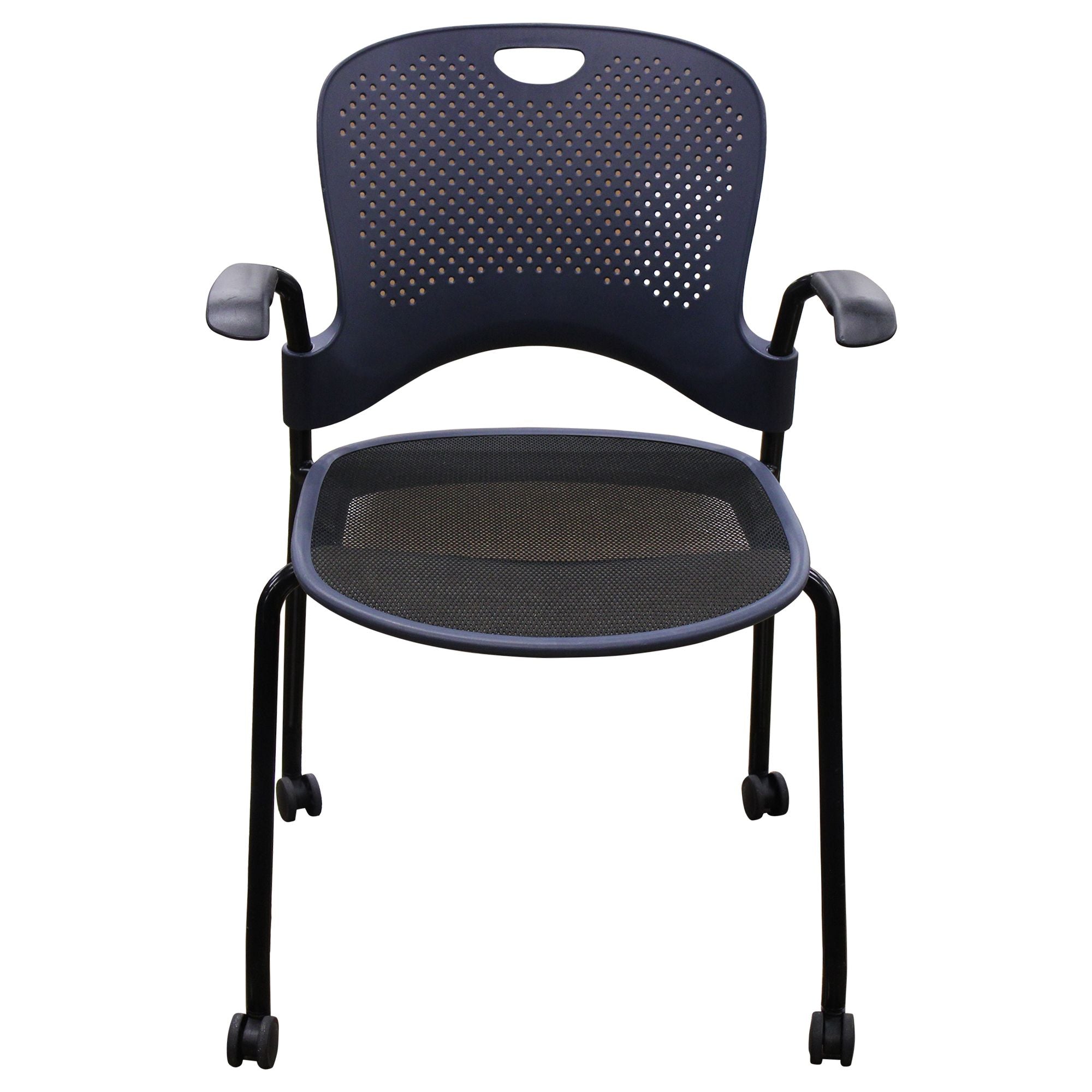 Herman Miller Caper Side Chair w/Casters, Navy Blue -  Preowned