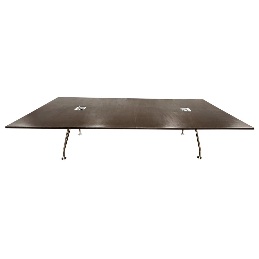 132" Rectangular Stretch Table, Walnut - Preowned