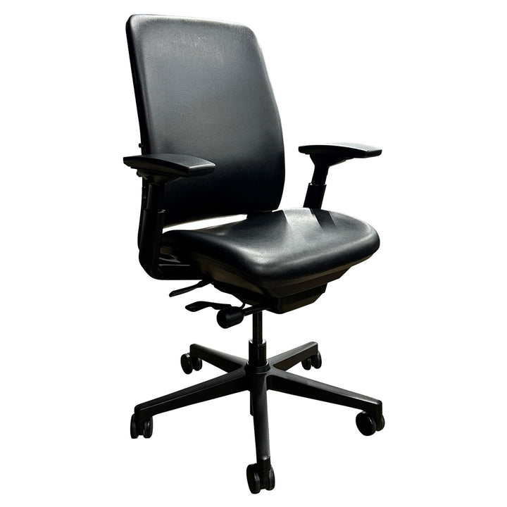 Steelcase Amia Ergonomic Task Chair, Black Leather -  Preowned