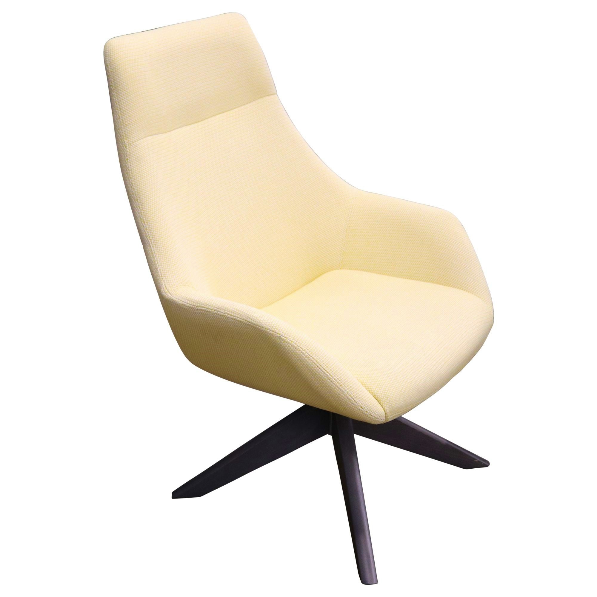 Encore Melina Hi-Back Lounge Chair, Pastel Yellow - Preowned