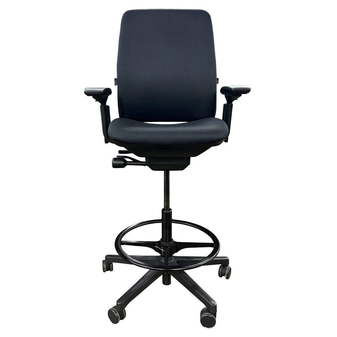 Steelcase Amia Ergonomic Task Arm Stool, Black - Preowned