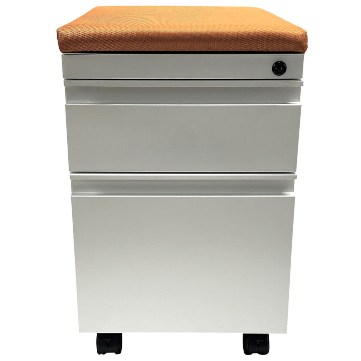 Compel 2 Drawer Mobile Pedestal File Cabinet, White - Preowned