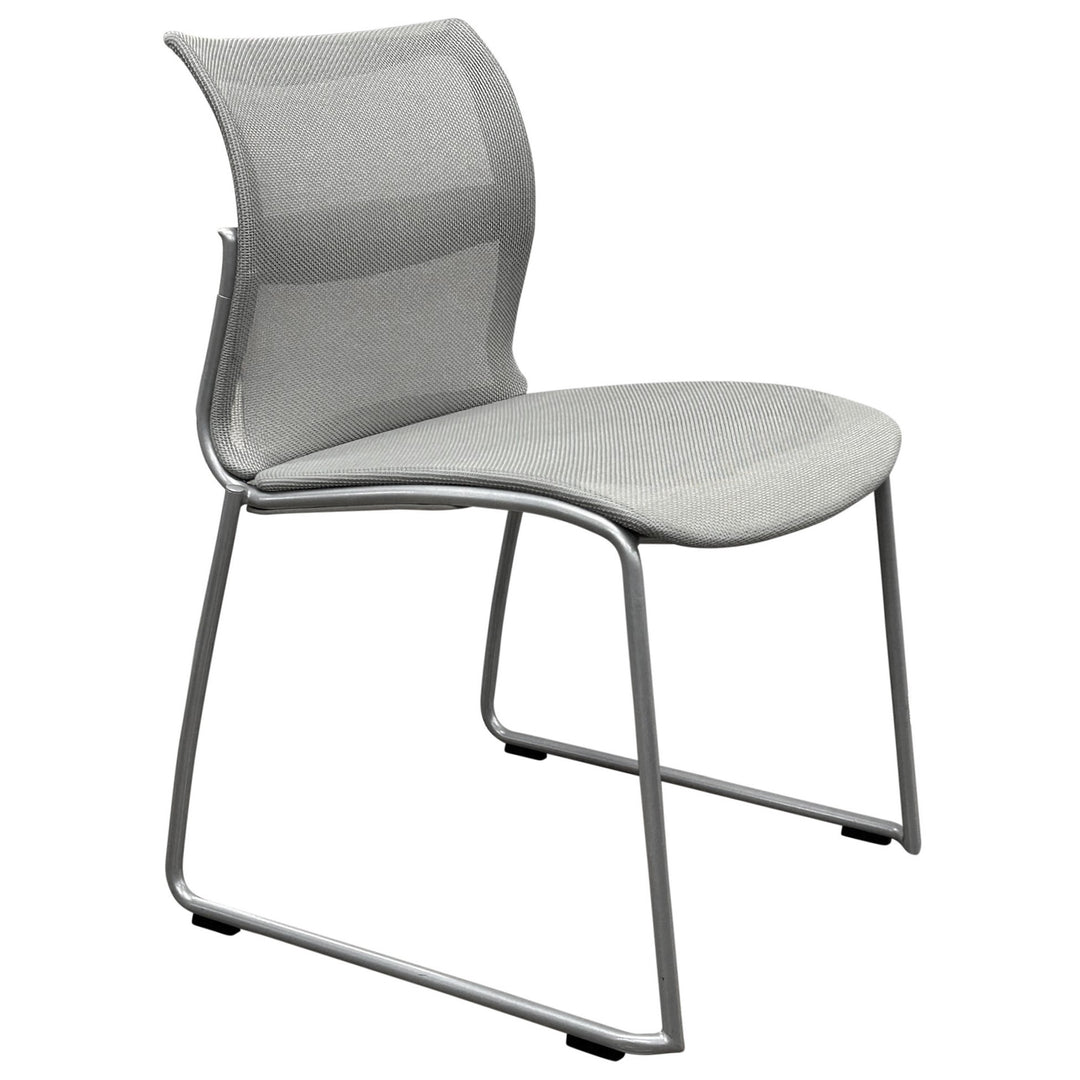 Stylex Zephyr Armless Stacking Chair, Platinum - Preowned