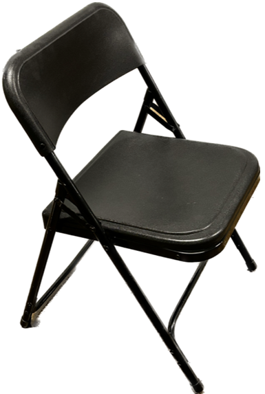 National PS Lightweight Folding Chair, Black Frame and Seat - Preowned