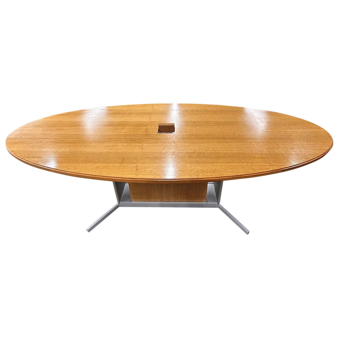 Halcon 96" Oval Conference Table, Golden Oak - Preowned