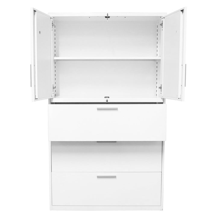 Teknion Ledger Combination Cabinet, White - Preowned