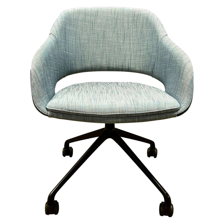 Source International Martini Swivel Guest Chair, Blue - Preowned