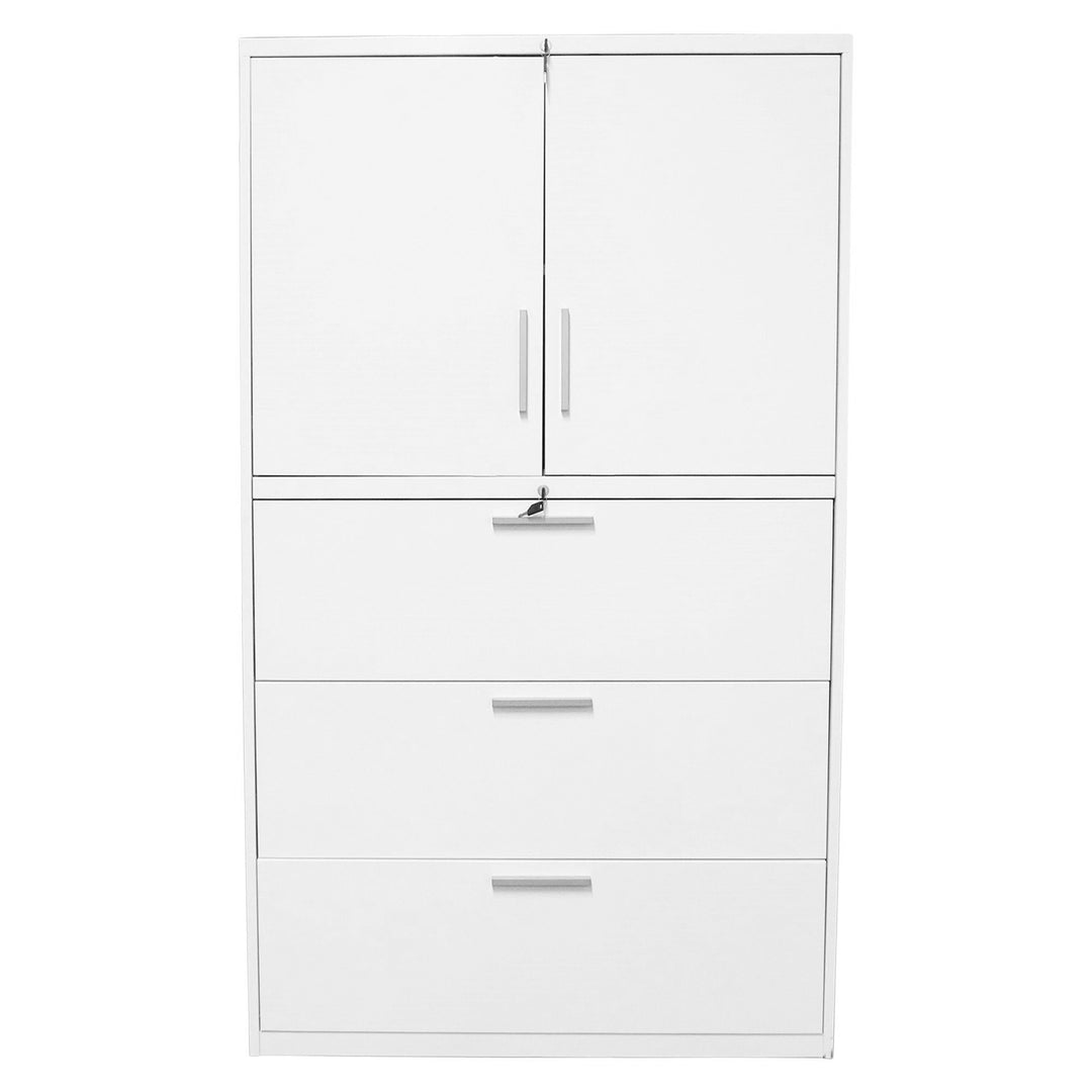 Teknion Ledger Combination Cabinet, White - Preowned