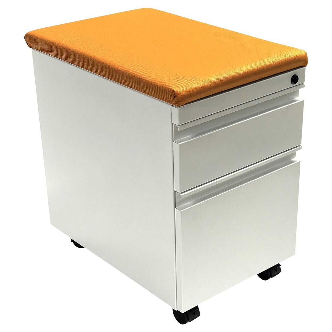 Compel 2 Drawer Mobile Pedestal File Cabinet, White - Preowned