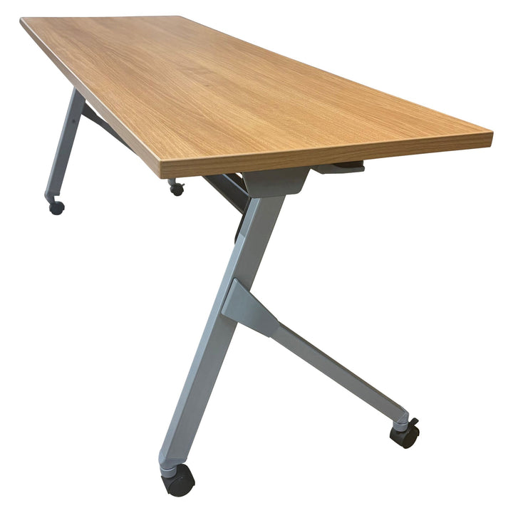 Okamura Flaptor Mobile Training Table, Natural Oak - Preowned