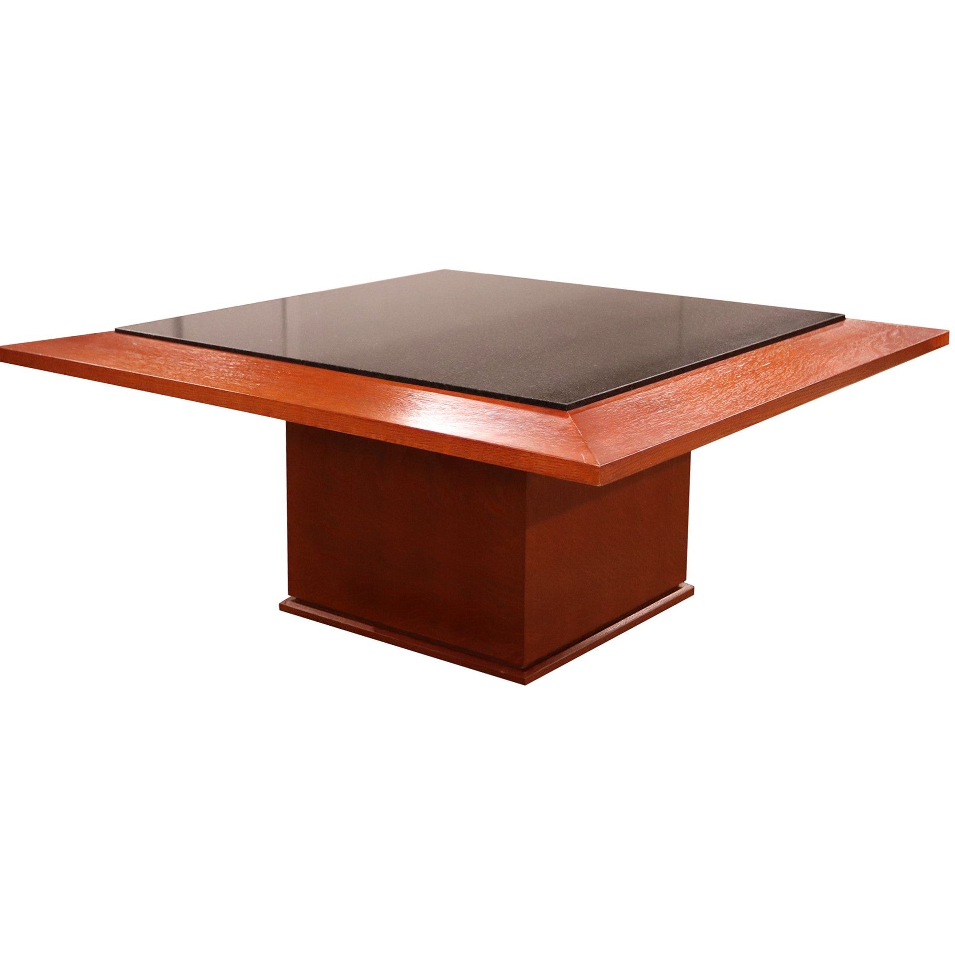 42" Square Granite Coffee Table, Cherry - Preowned