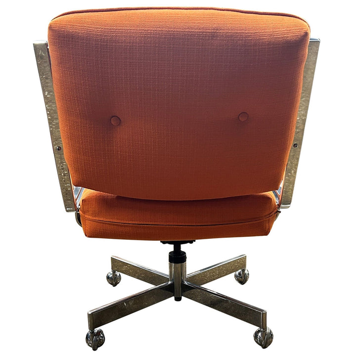 Faultless Doerner Classic Swivel Arm Chair, Orange - Preowned